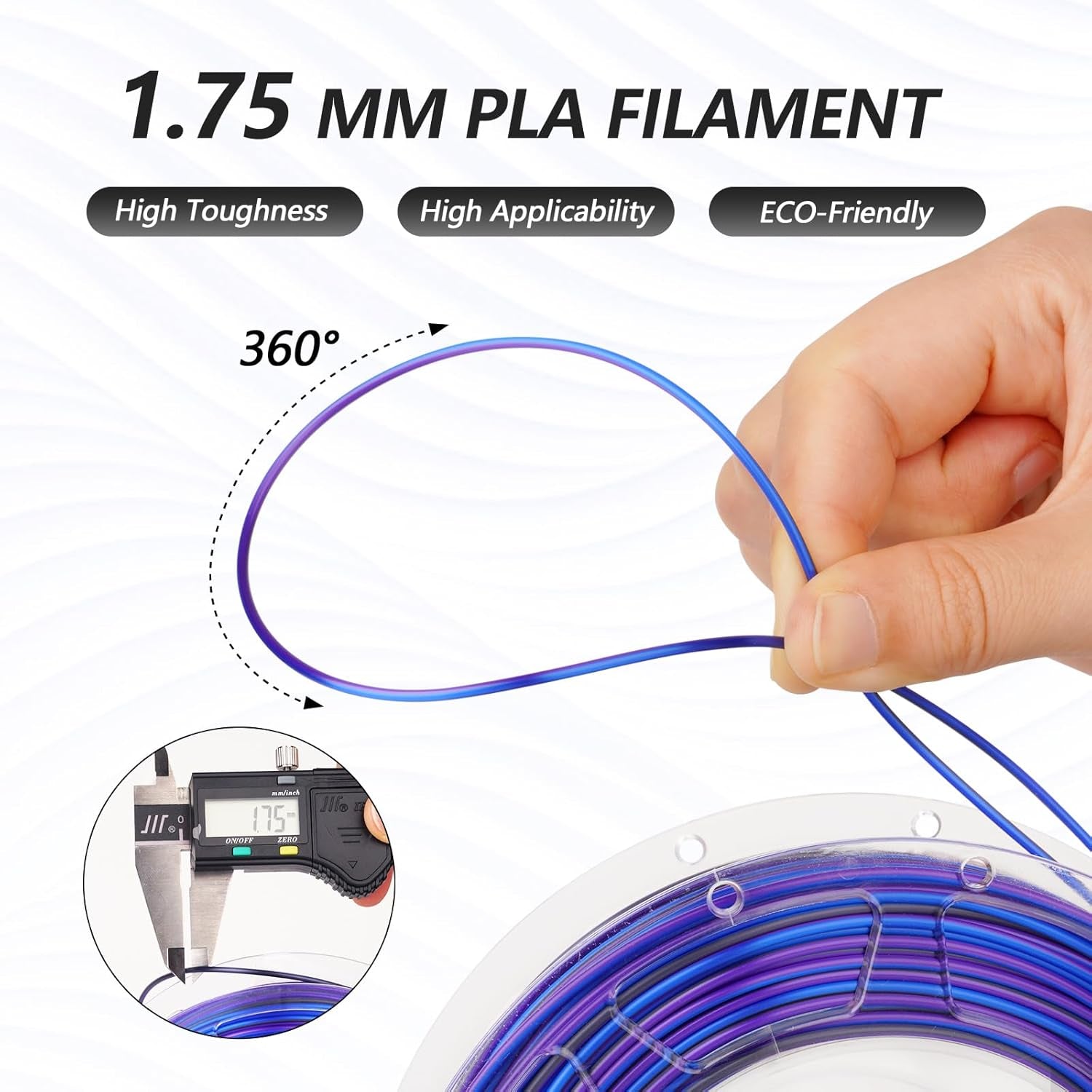 Silk PLA 3D Printer Filament Bundle, Shiny Multicolor Rainbow PLA Filament 1.75Mm Pack, Fast Color Change PLA 3D Printing Filament for Most FDM 3D Printer, 200G X 4 Spools, S-Series-B