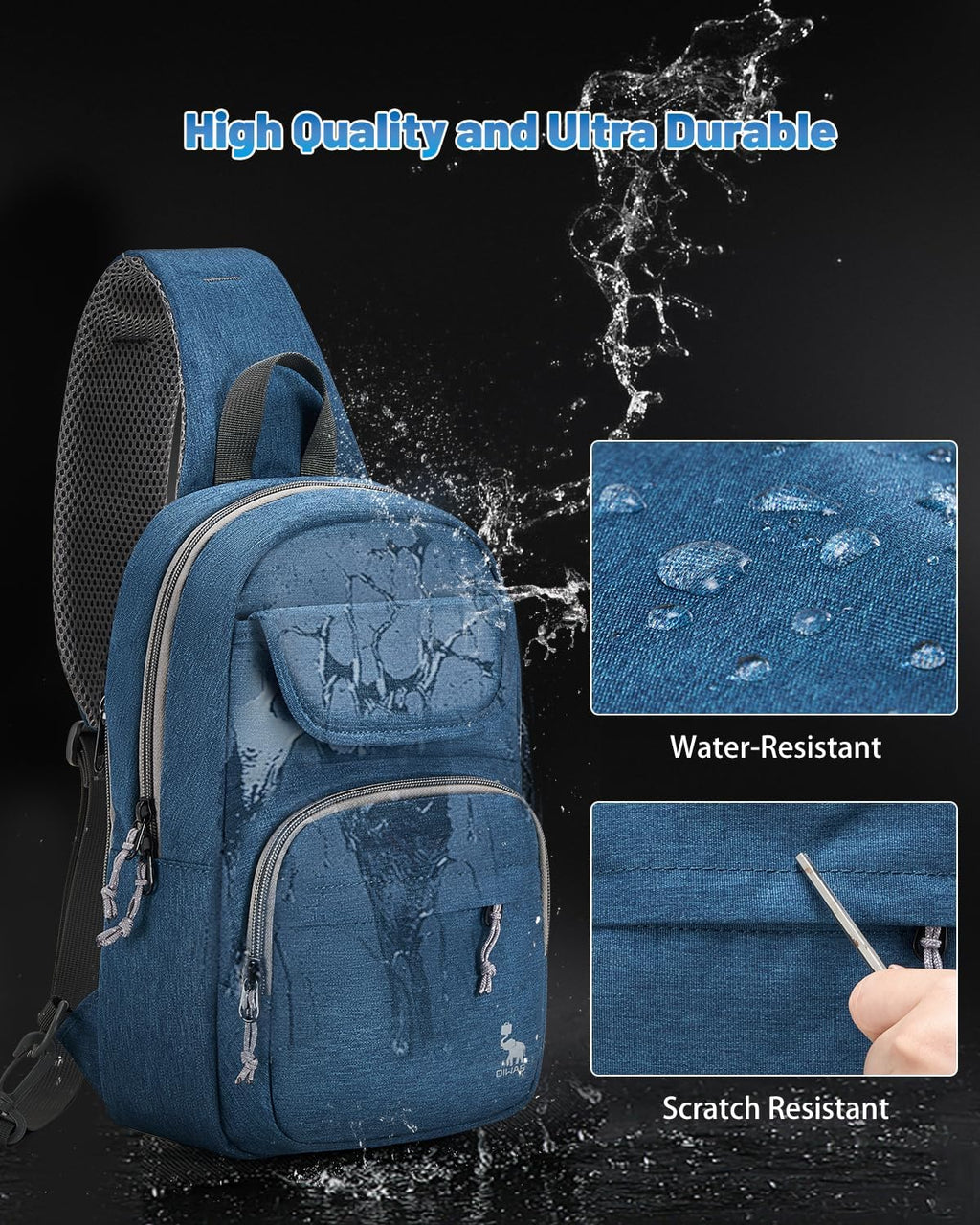 Sling Bag Crossbody Backpack for Men, One Strap Backpack Hiking Daypack Chest Bag for Women