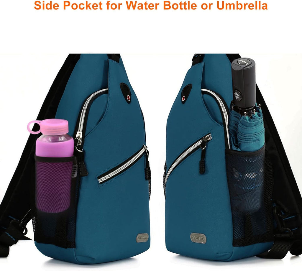 Rope Sling Backpack (Up to 13 Inch), Multipurpose Crossbody Chest One Shoulder Outdoor Travel Hiking Daypack