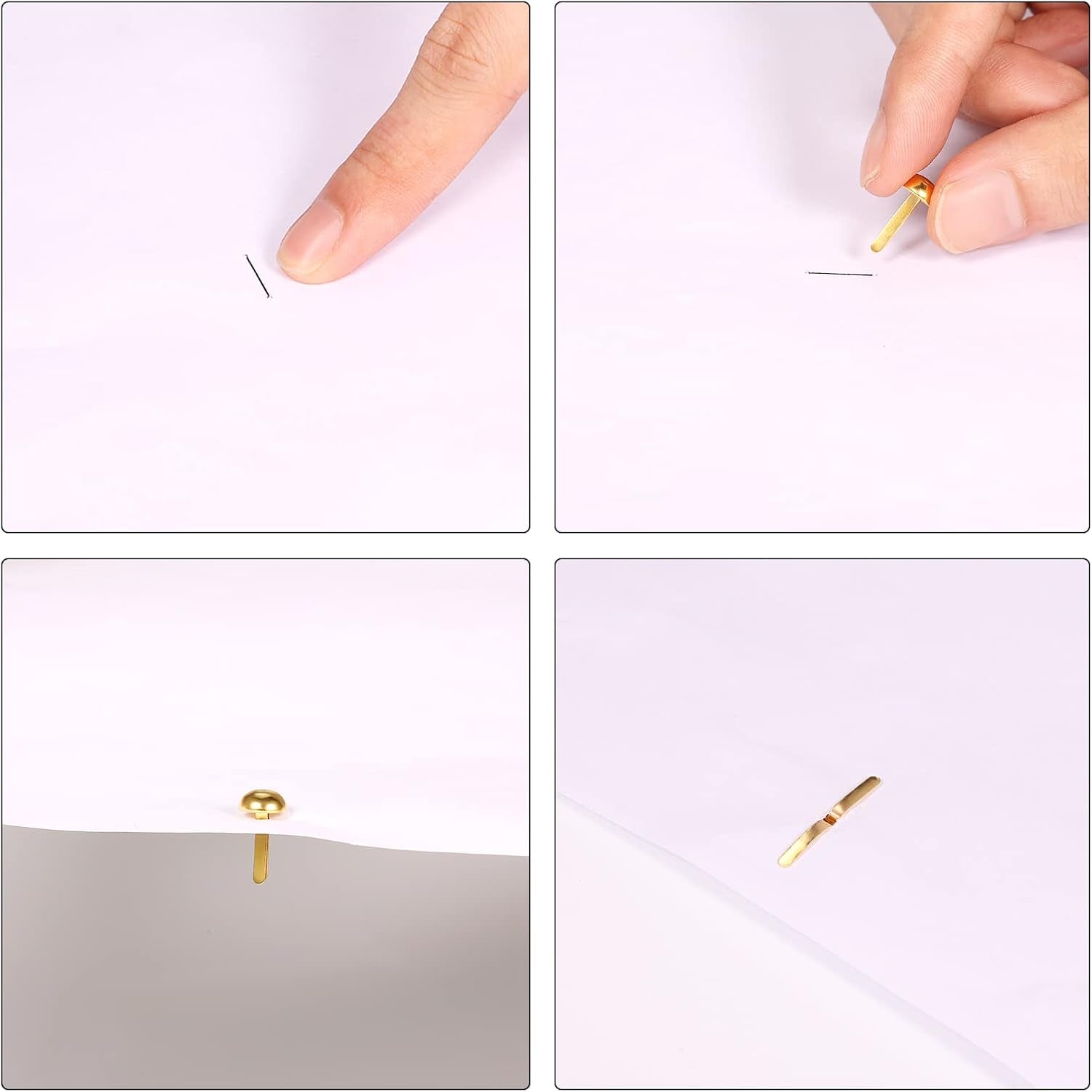 600Pcs 8 X15Mm Paper Fasteners Brads, Gold round Head Brads Split Pins for DIY Paper Crafts Scrapbooking (Gold)
