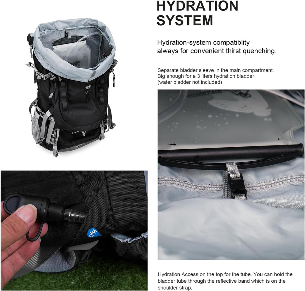 80L Internal Frame Backpack for Man & Women Backpacking Hiking Backpack with Rain Cover