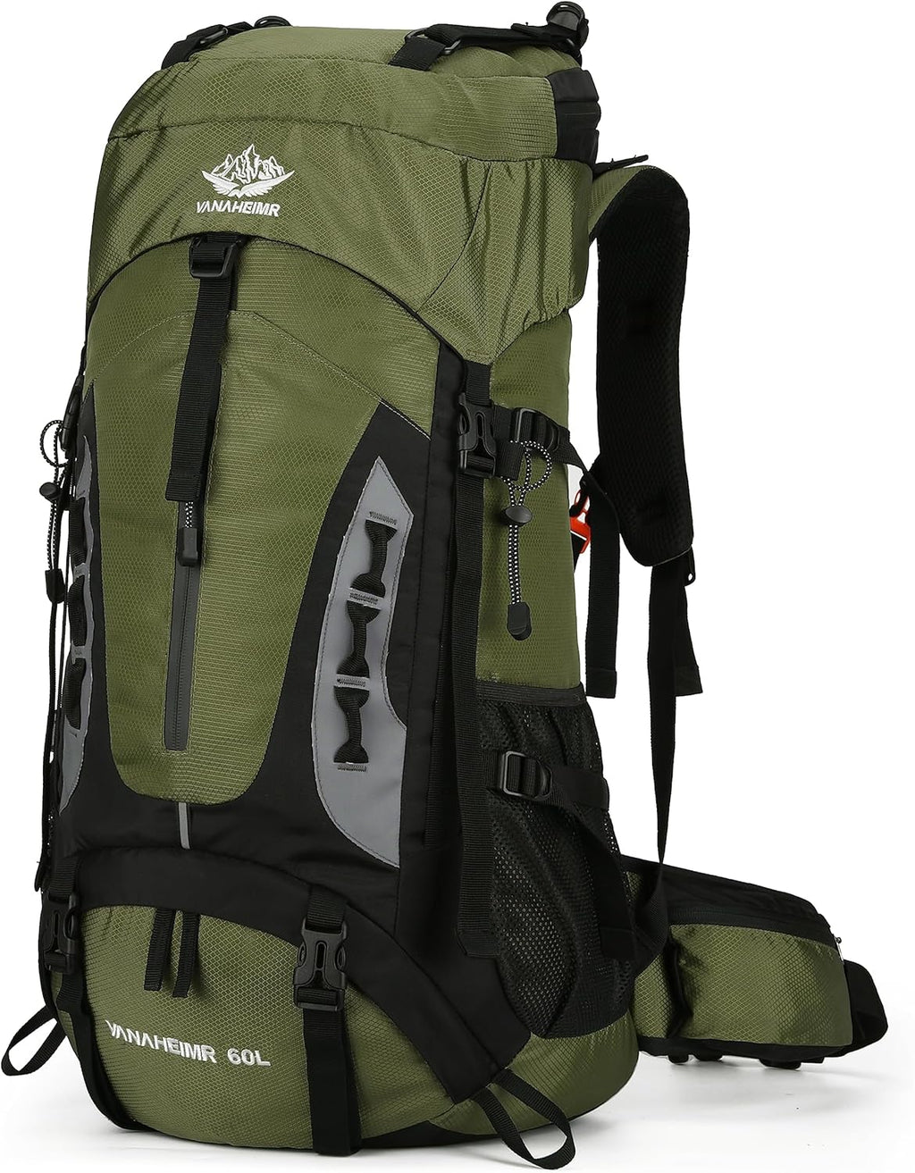 60L Hiking Backpack Men Camping Backpack with Rain Cover Lightweight Backpacking Backpack Travel Backpack (Army Green)