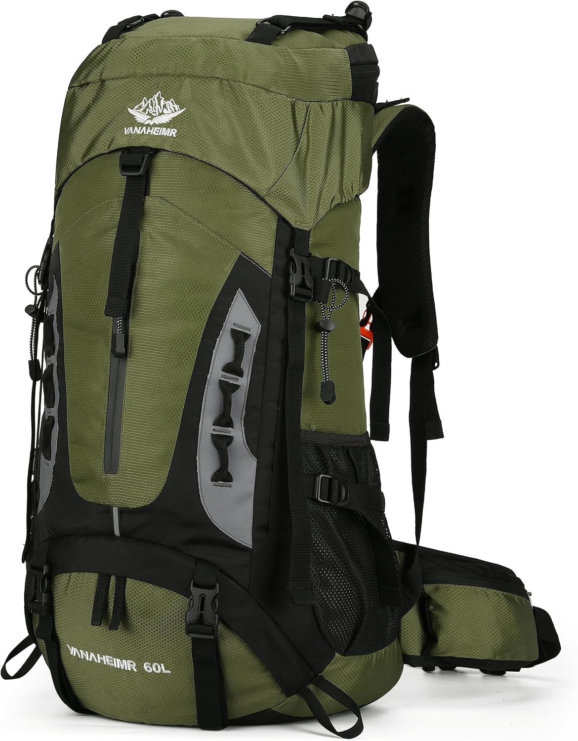 60L Hiking Backpack Men Camping Backpack with Rain Cover Lightweight Backpacking Backpack Travel Backpack (Army Green)