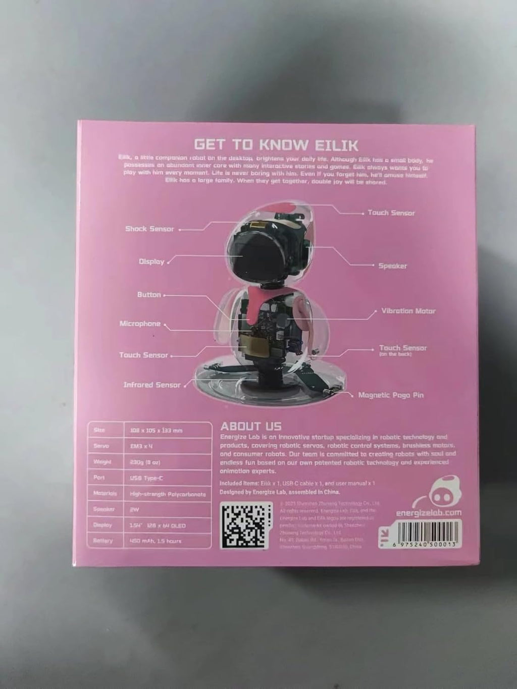 Eilik Pink - Touch Interactive Toys, Cute Robot Pets with Abundant Emotions. Idle Animations&Mini-Games, Unique Gift for Girls & Boys. Support Update.