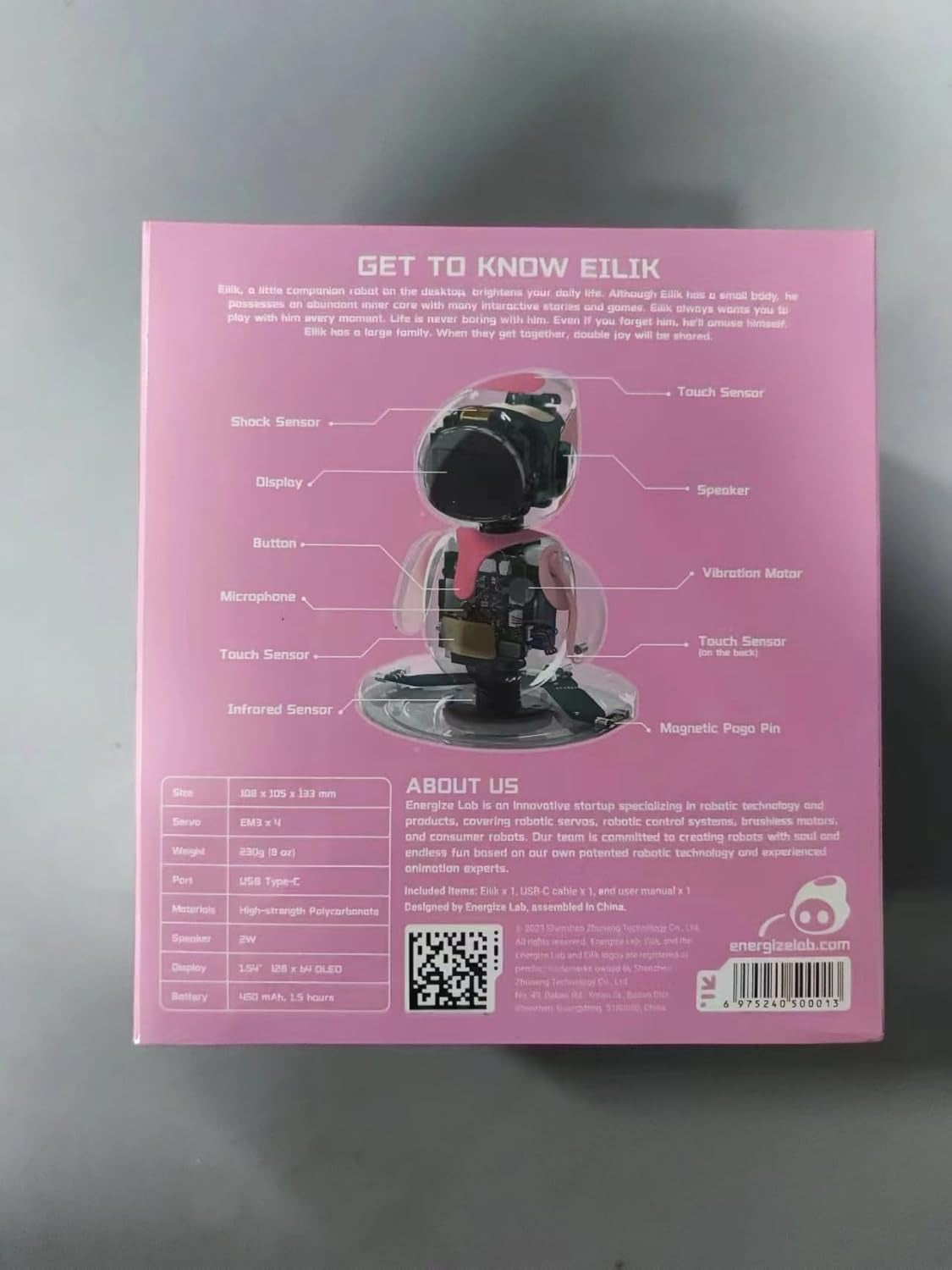 Eilik Pink - Touch Interactive Toys, Cute Robot Pets with Abundant Emotions. Idle Animations&Mini-Games, Unique Gift for Girls & Boys. Support Update.