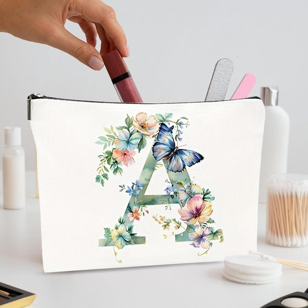 Small Makeup Bag for Handbag, Travel Toiletry Organiser, Makeup Brush Pouch Cosmetic Bags, Music Alphabet Animal Theme Bag, Compact Portable Storage for Women Girls