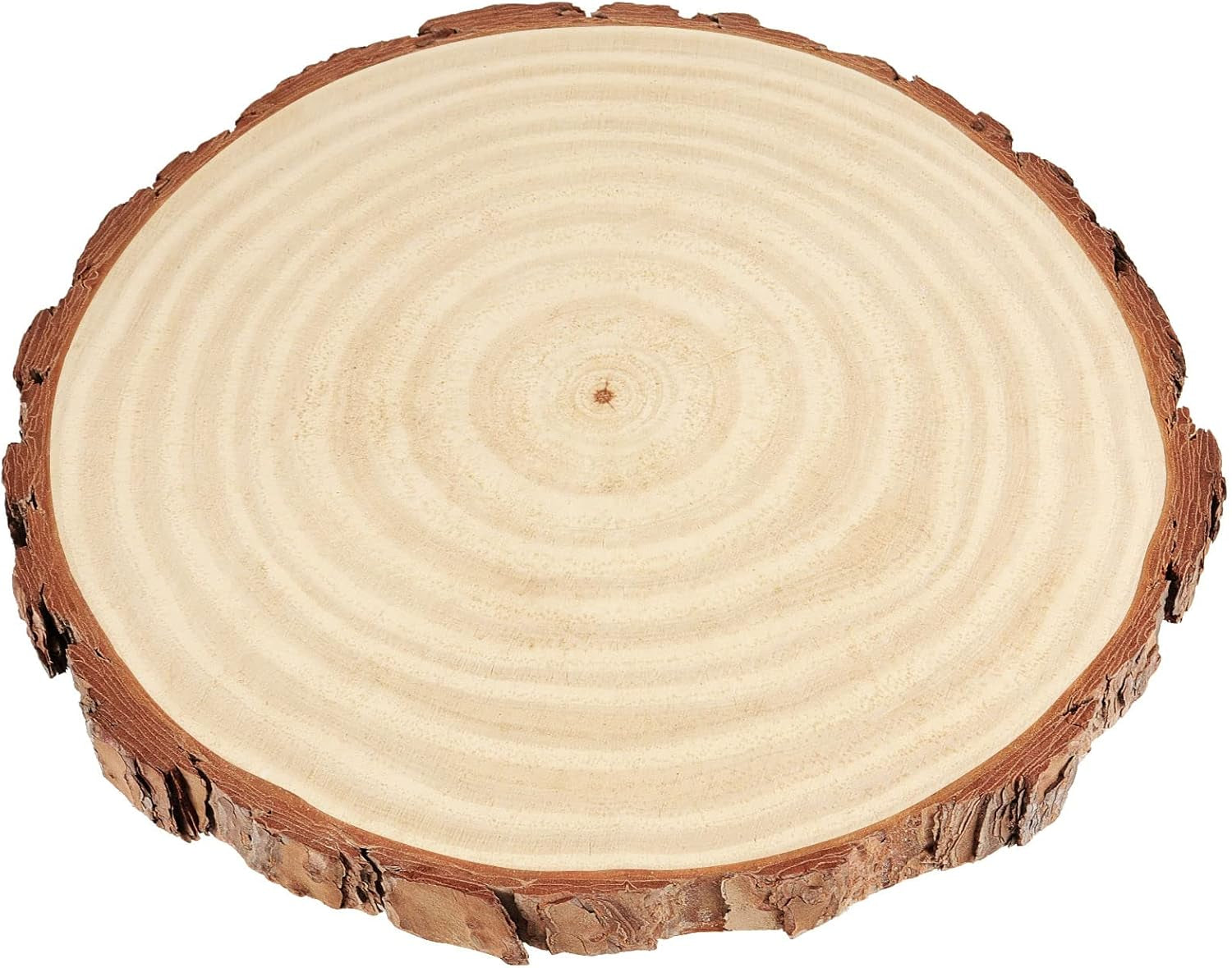6 Piece Natural Wood Slices, 23-25 Cm Unfinished Wooden Circles with Bark round Blank Wooden Slices Wood Discs for DIY Crafts, Christmas Ornaments and Wedding Decorations