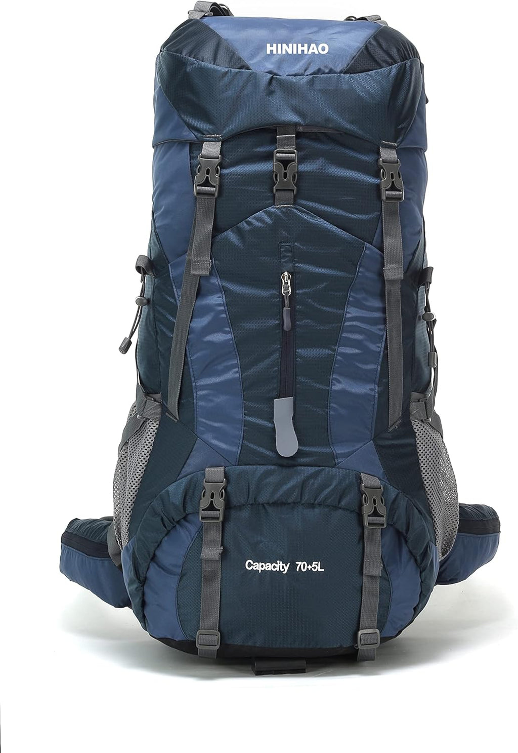 Hiking Backpack for Men and Women 70L+5L Waterproof Lightweight Camping Daypack with Rain Cover (75L Blue)