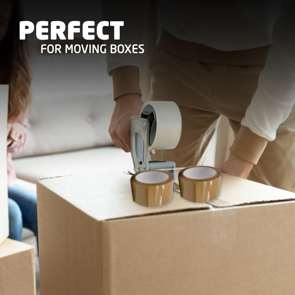 12 Rolls Brown Tape for Packing 48Mm X 66M|Premium Quality Tape |54 Microni Heavy Duty|Deal for Moving Home|Box Tape
