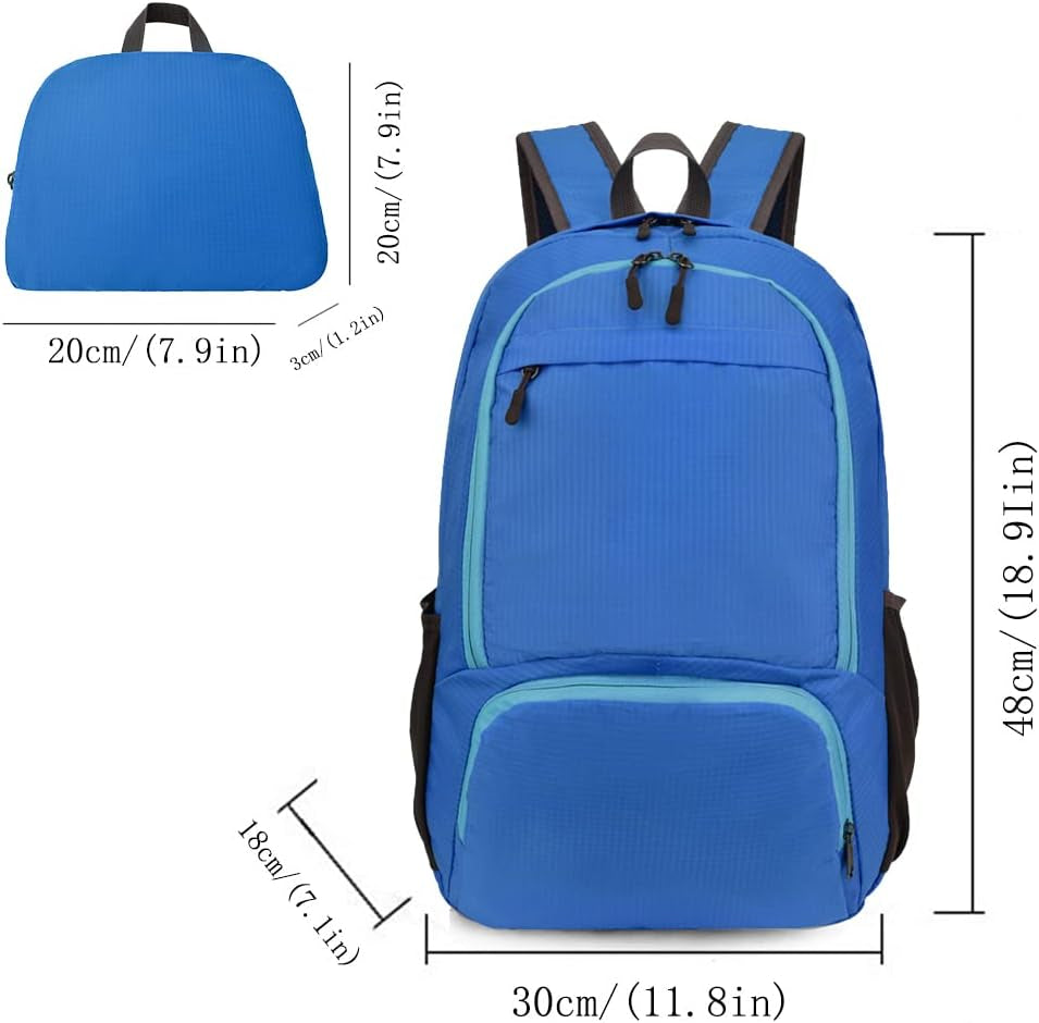 35L Hiking Backpack Ultralight Lightweight Packable Foldable Water Resistant Travel Camping Outdoor Daypack (Blue1)