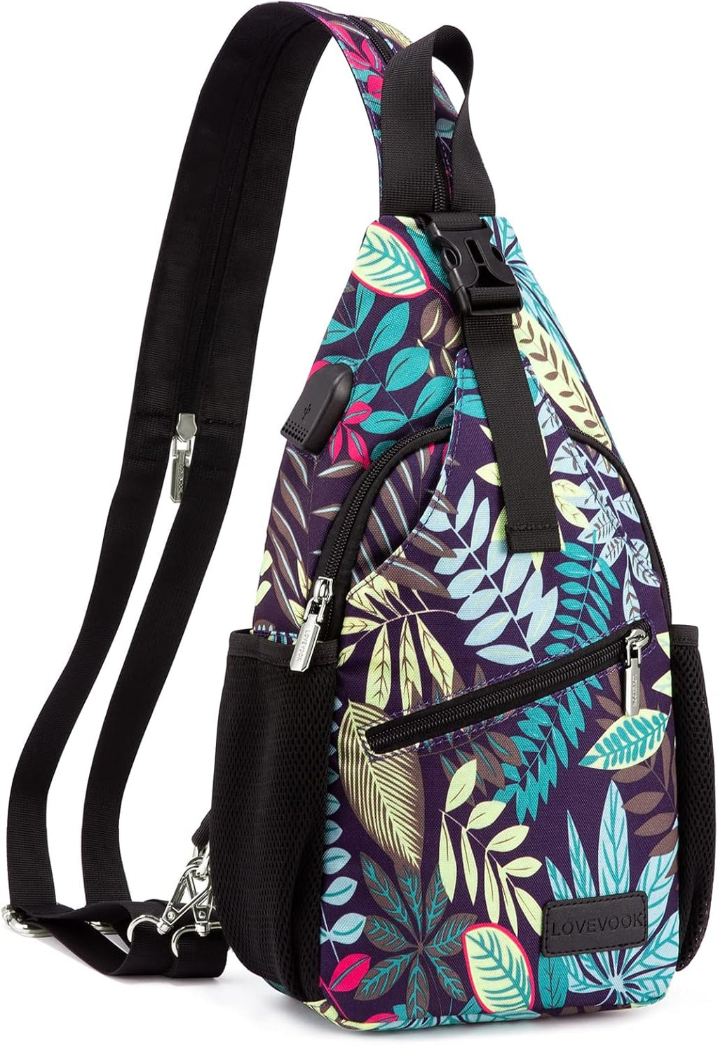 Sling Bag for Women Casual Daypack Nylon Crossbody Sling Backpack Travel Shoulder Bag Hiking Daypack