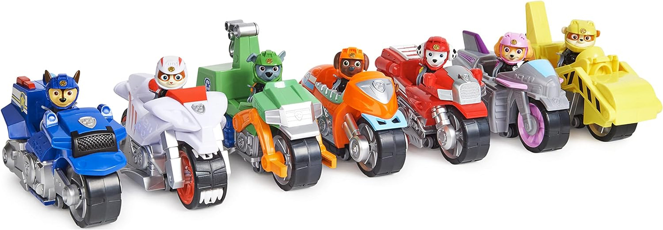 , Moto Pups Marshall’S Deluxe Pull Back Motorcycle Vehicle with Wheelie Feature and Toy Figure