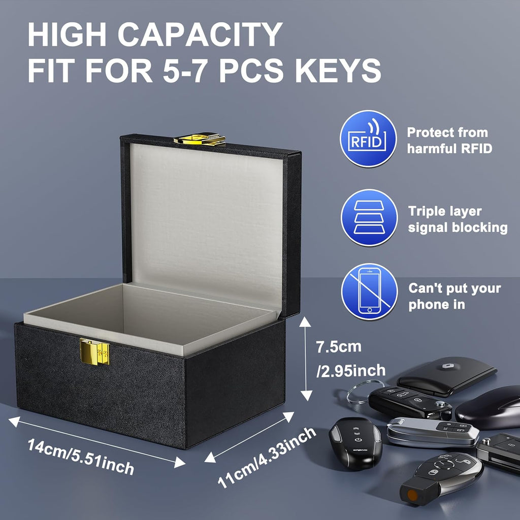 Faraday Box for Car Keys, Keyless Signal Blocking Anti-Theft Key Protector Signal Blocking Box