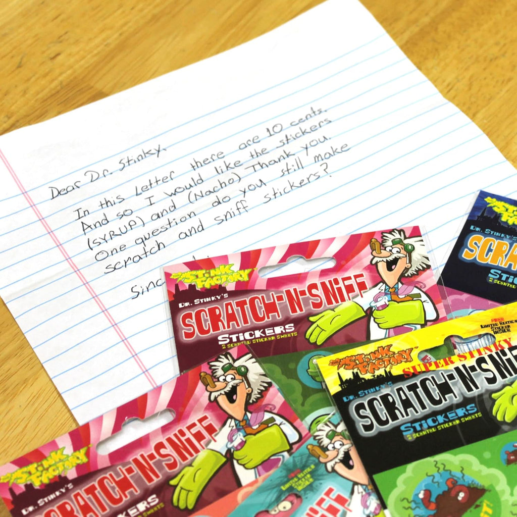 Dr. Stinky'S Scratch N Sniff Stickers 6-Pack, Fish, Campfire, Wet Dog, Smelly Cheese, Race Car, Onion, 162 Total