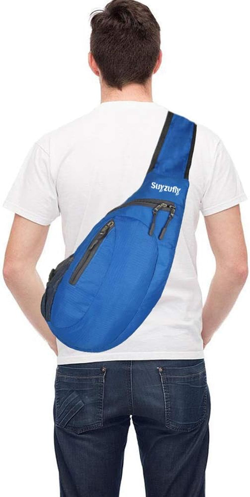 Men Women Foldable Sling Bags Shoulder Chest Backpack Crossbody Daypack for Cycling Walking Hiking