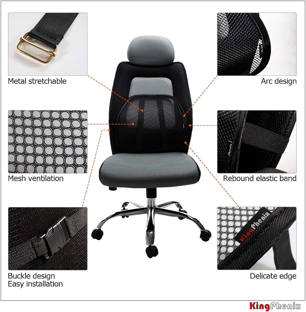 Lumbar Support (2 Pack) with Breathable Mesh, Suit for Car, Office Chair