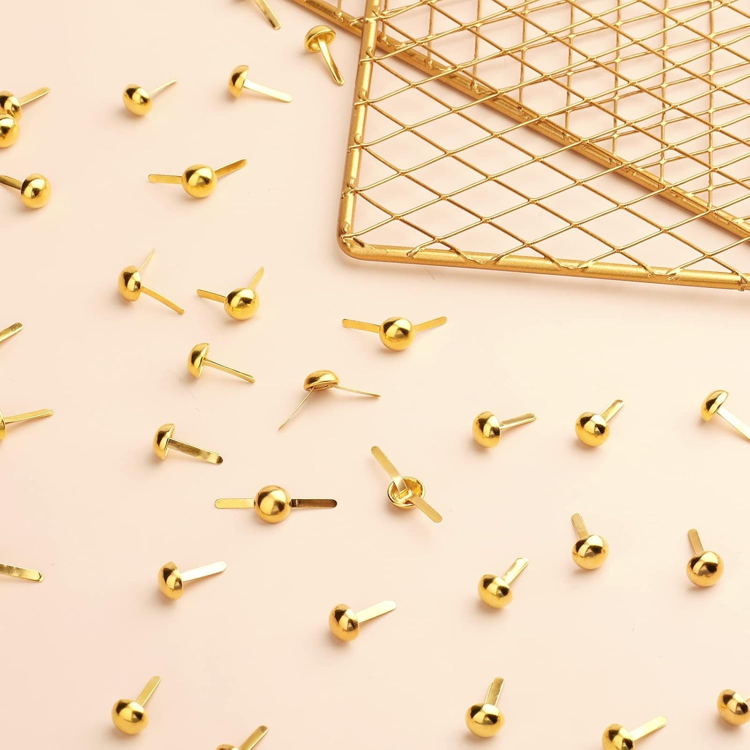 600Pcs 8 X15Mm Paper Fasteners Brads, Gold round Head Brads Split Pins for DIY Paper Crafts Scrapbooking (Gold)