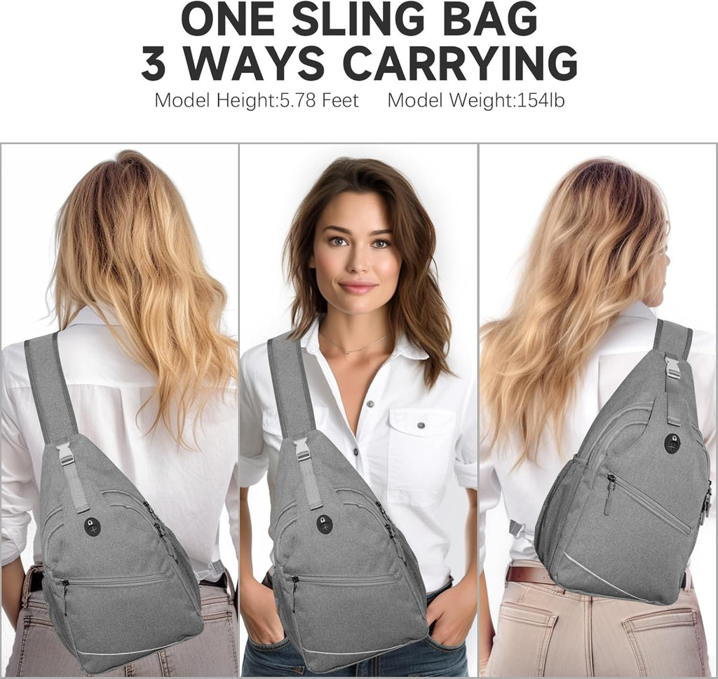 Sling Backpack for Women, Laptop Backpack, anti Theft Sling Bag for Men, Casual Lightweight Travel Backpack Hiking Single One Strap Daypack Chest Backpacks Walking Cycling Back Pack