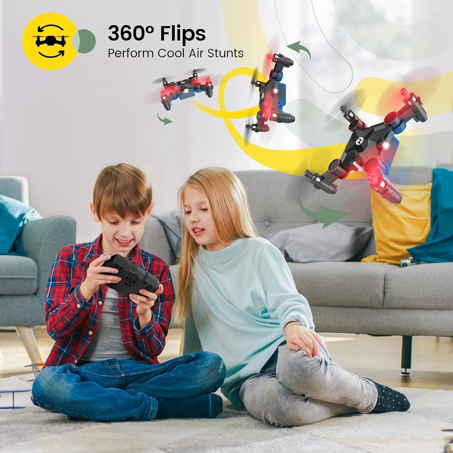 HS190 Foldable Mini Nano RC Drone for Kids Gift Portable Pocket Quadcopter with Altitude Hold 3D Flips and Headless Mode Easy to Fly for Beginners