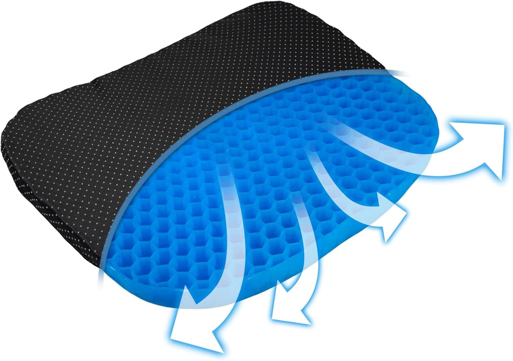 Gel Support Cushion.Double Honeycombe Design,Breathable Air Flow,Office Chair,Wheelchair,Eggcrate Chair,Car Soft Sitter Cushion,Pressure Relief,Coccyx Pain,Washable Cover