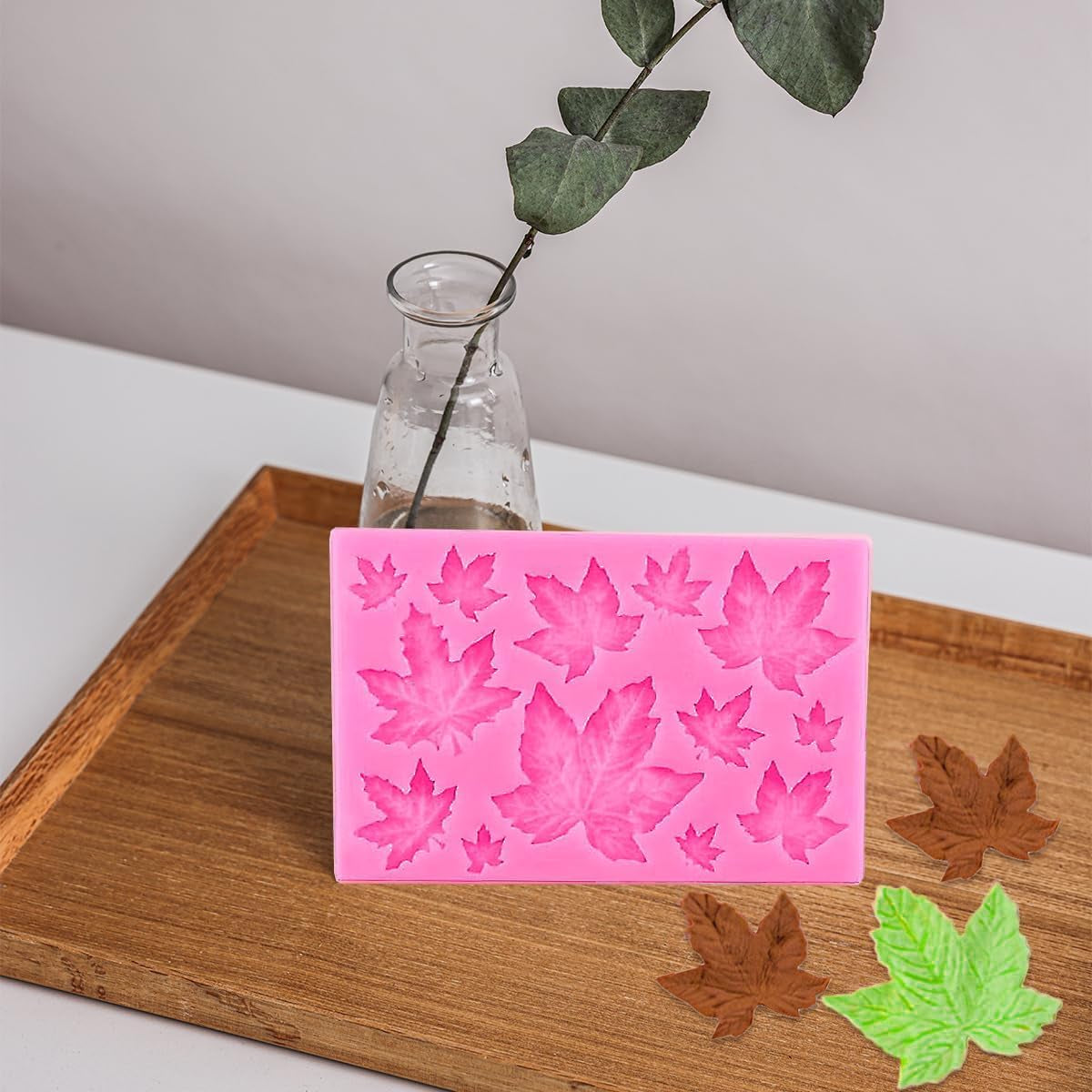 Silicone Fondant Moulds Leaves Modeling Leaf Mould Silicone Mold Various Themes That Can Be Used for Fondant Cake Decoration or Lollipop Chocolate Decoration,2Pcs