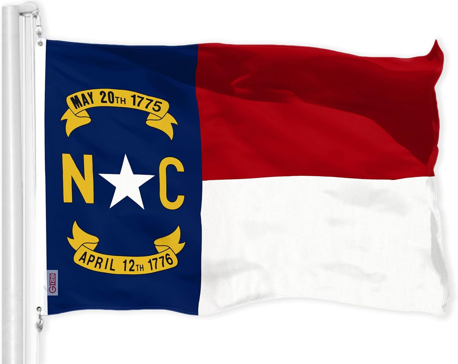 North Carolina State Flag | 3X5 Ft | Liteweave Pro Series Printed 150D Polyester | Indoor/Outdoor, Vibrant Colors, Brass Grommets, Thicker and More Durable than 100D 75D Polyester