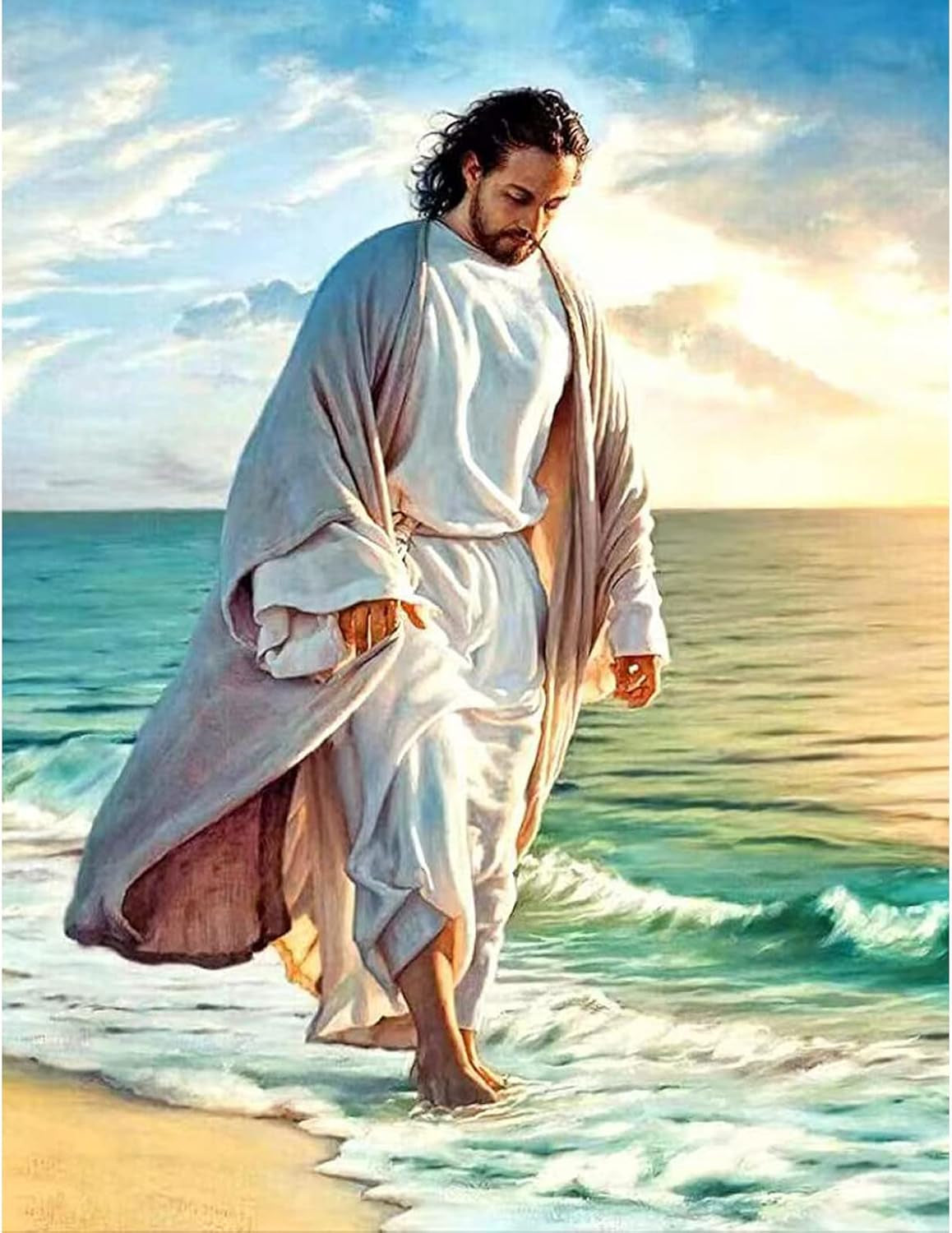 Diamond Jesus Painting Kits for Adult Easter Christ Diamond Art Paint by 5D Full round Drill Gem DIY Belief Craft for Home Wall Decor Present 12 X16 Inch