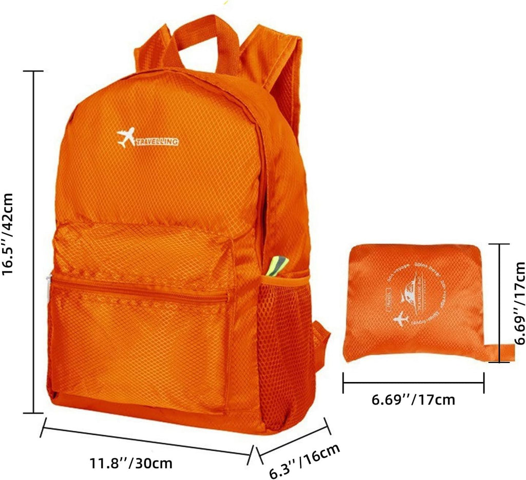 Hiking Backpack, Waterproof and Wear-Resistant Lightweight Backpack Packable,Outdoor Travel Camping Daypack Foldable New Backpack（Orange）