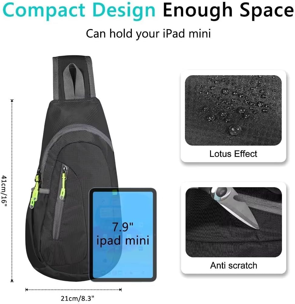 Small Sling Bag, Lightweight Crossbody Backpack for Men Women, Shoulder Bag for Sports and Outdoor