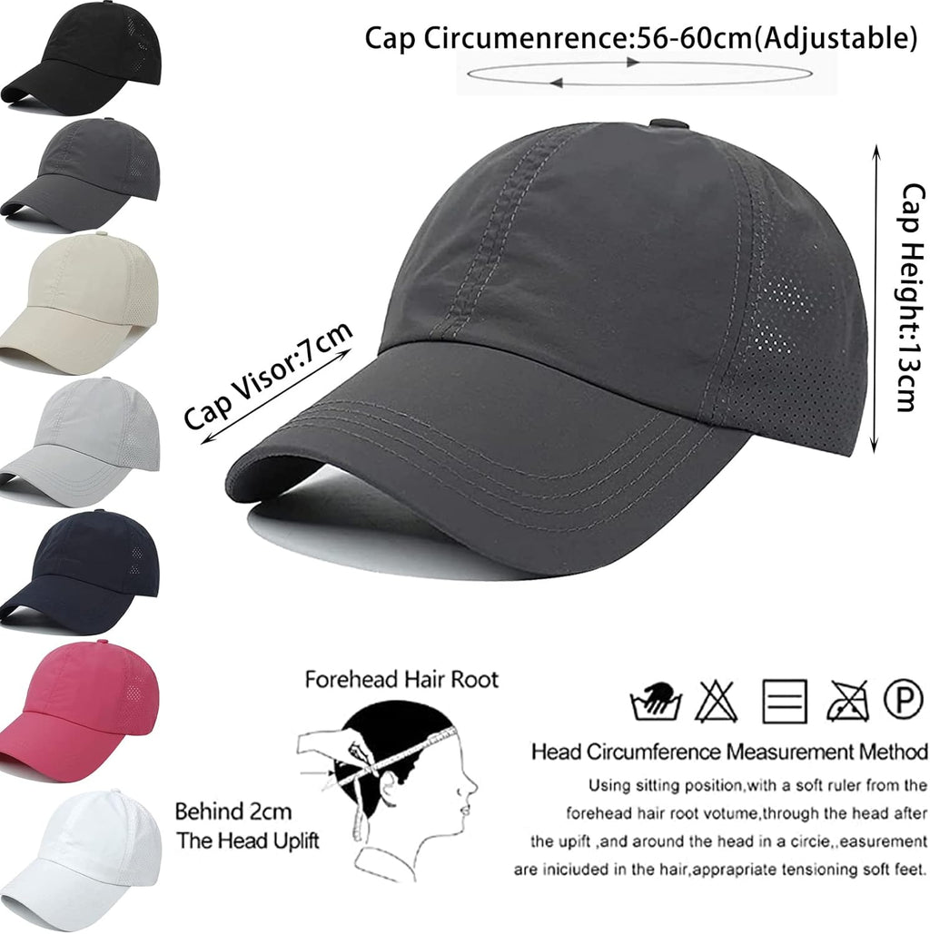 Womens Criss Cross Ponytail Baseball Cap,High Messy Bun Ponycap Quick Drying Mesh Outdoor Sports Hat with Ponytail Hole Adjustable Travel Summer Hat