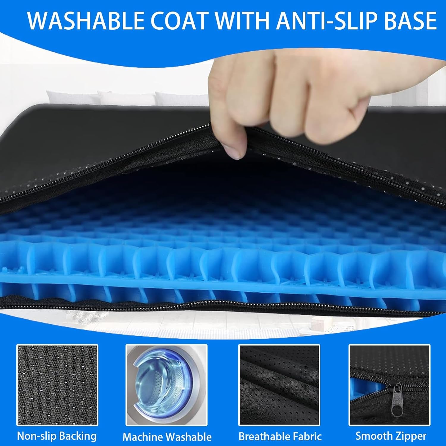 2 Piece Soft Sitter Cushion, Soft Sitter Gel Cushion, Honeycomb Seat Cushion, 38 * 30 * 1.2Cm, for Office, Car, Wheelchair, Gaming Chair