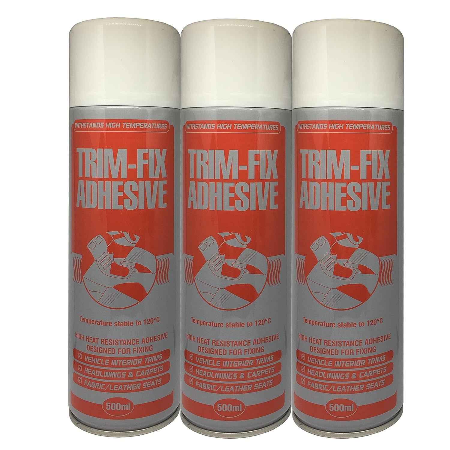 3X 500Ml High Temperature Adhesive Glue Spray for Van Lining