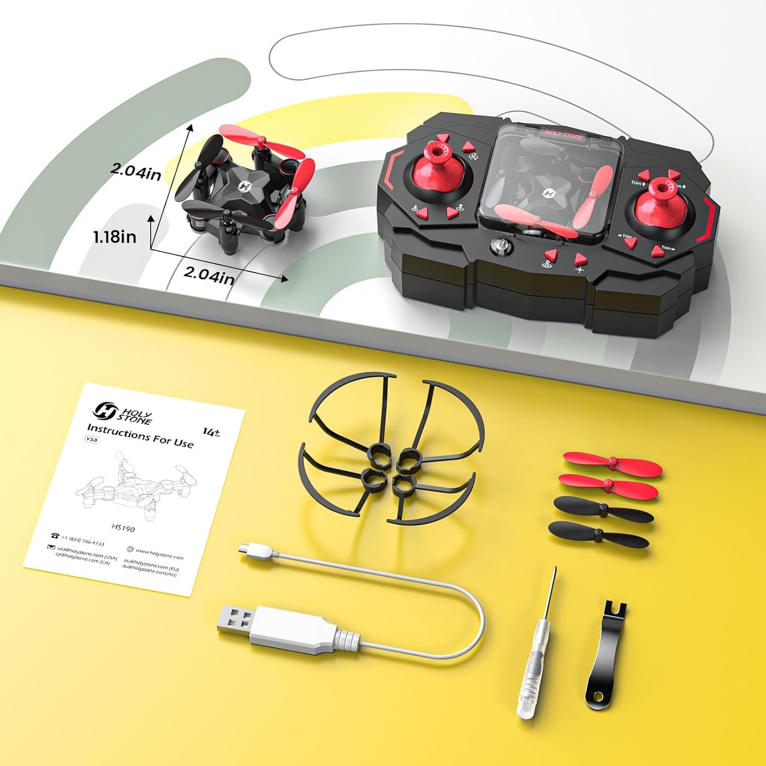 HS190 Foldable Mini Nano RC Drone for Kids Gift Portable Pocket Quadcopter with Altitude Hold 3D Flips and Headless Mode Easy to Fly for Beginners