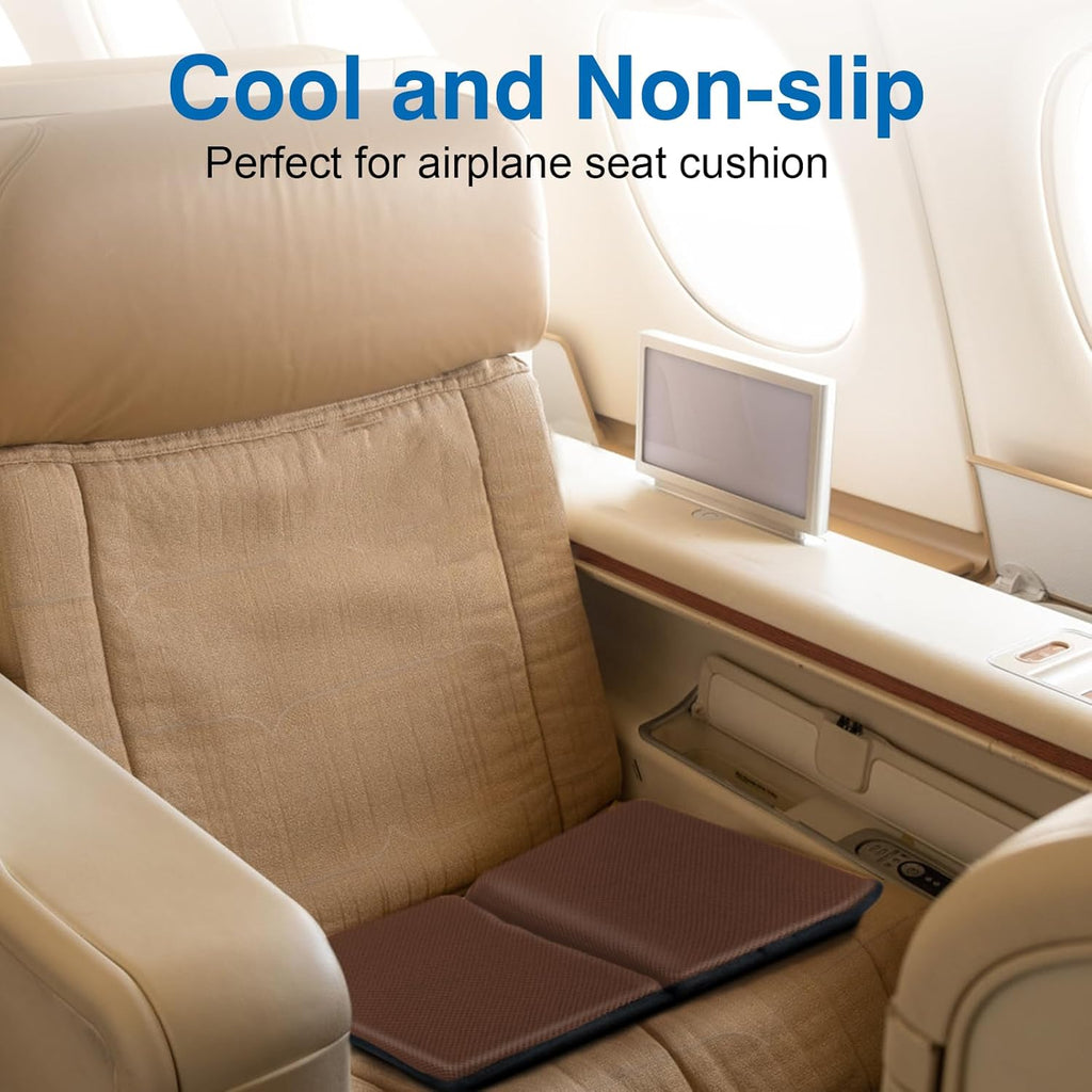 Gel Seat Cushion Portable Massage Travel Cushions, 16.5" X 12" Thick Foldable Seat Cushion for Car Office Chair Wheelchair Hip, Coccyx, Sciatica, Pressure Sores