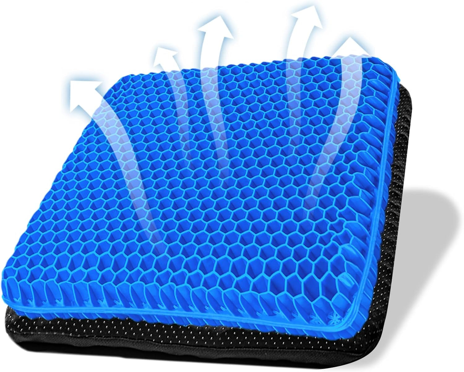 Gel Seat Cushion, Double Thick Breathable Seat Cushion Cool Gel Cushion Honeycomb Design,Breathable Lumbar Support Chair Cushion with Non-Slip,Seat Cushion for Home Office Chair Car Wheelchair