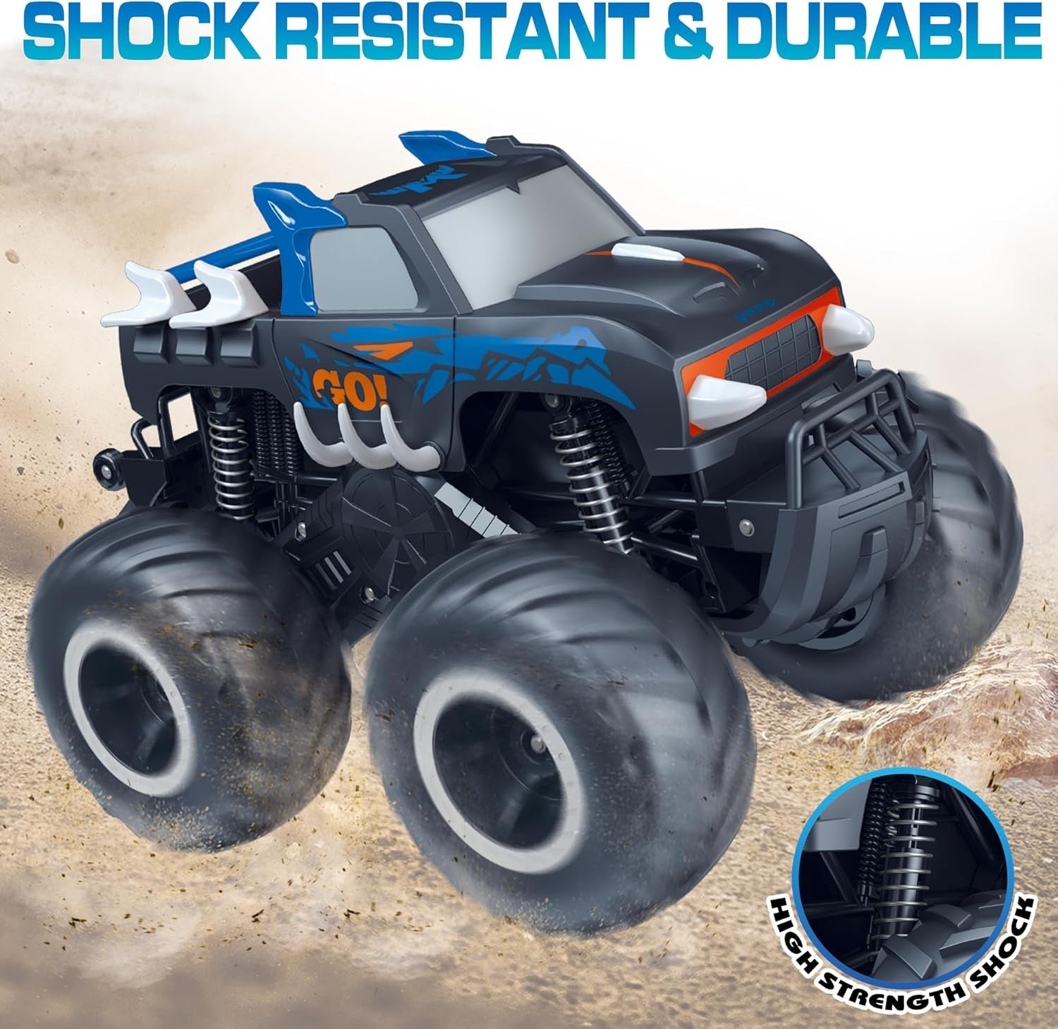 1:16 Waterproof Monster Truck Pickup Toys RC Cars Amphibious Remote Control Car Truck 4WD All Terrain Off-Road Toy for 4 5 6 7 8 9 10 11 12 Year Old Boys Girls Toys Gifts Presents