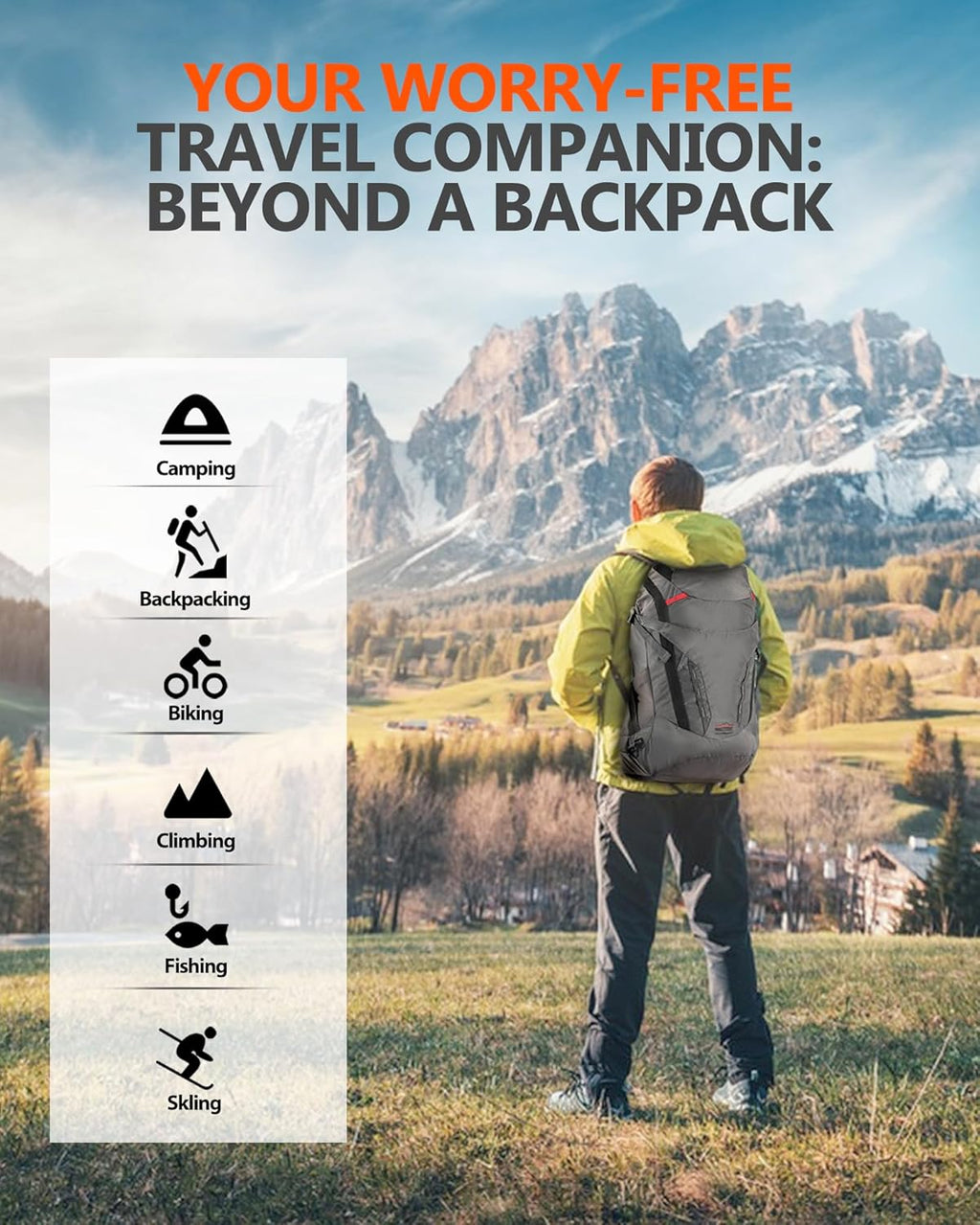 MANUEKLEAR 28L Small Hiking Backpack Men, Packable Backpack Outdoor Waterproof Backpack for Women and Men, Lightweight Backpack for Travel Daypack