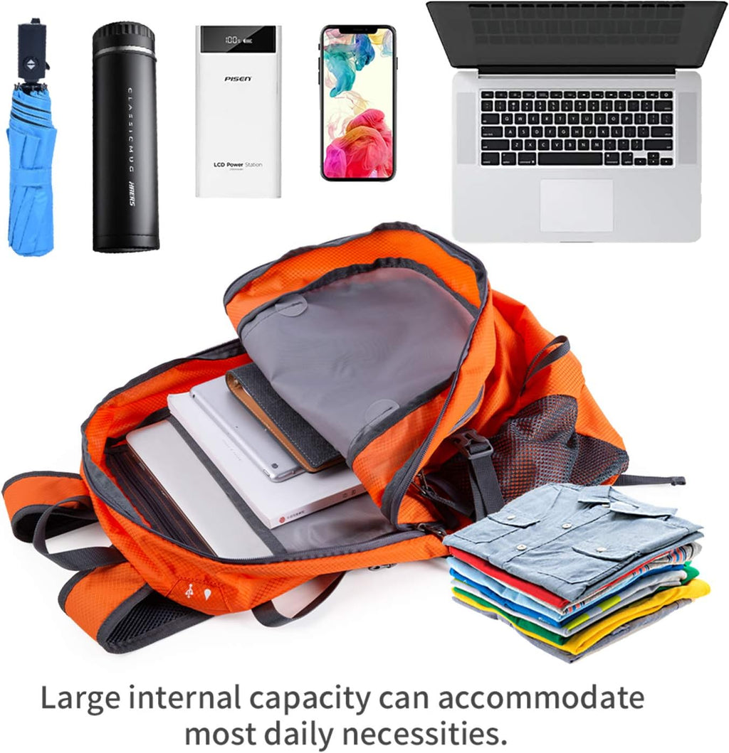 NODLAND Lightweight Backpack, Travel 40L Foldable Water-Resistant Daypack, Hiking Outdoor Camping Rucksack for Men Women