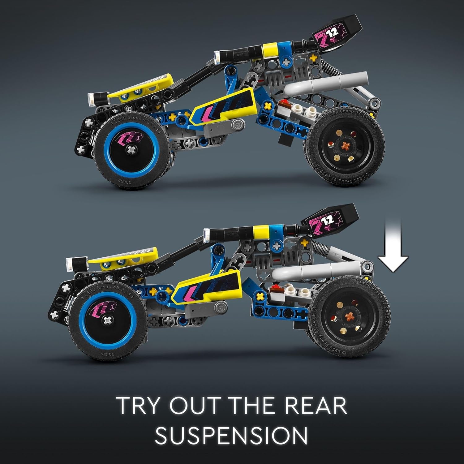 Technic Off-Road Race Buggy Buildable Car Toy, Cool Toy for 8 Year Old Boys, Girls and Kids Who Love Rally Contests, Race Car Toy Featuring Moving 4-Cylinder Engine and Working Suspension, 42164