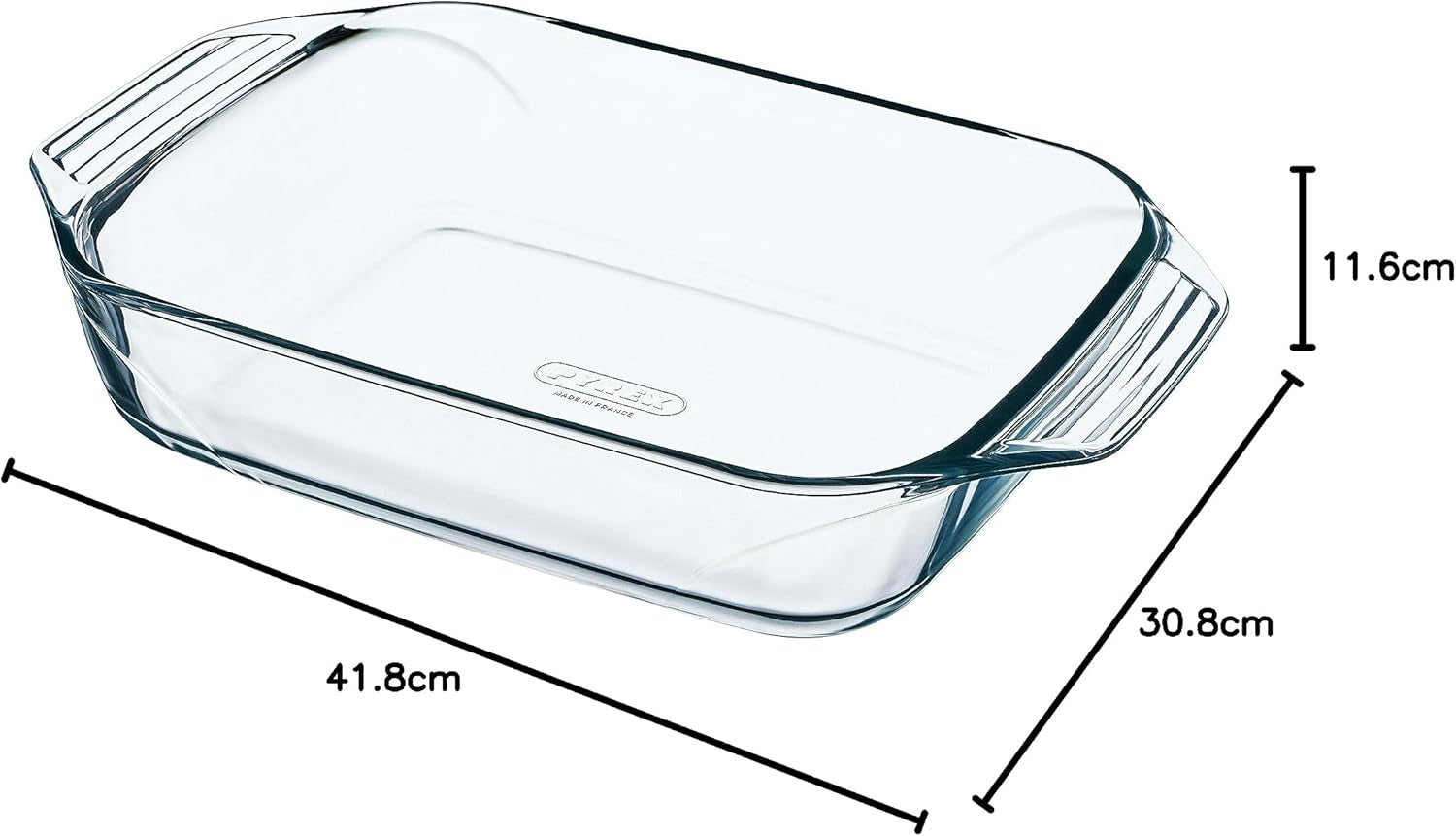 8023510 Set of 3 Borosilicate Glass Oven Plates – Extreme Resistance – Made in France