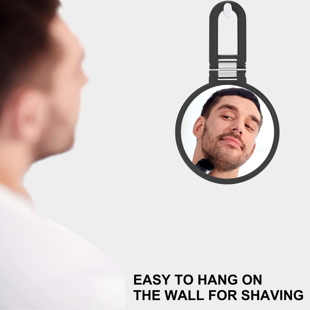 Magnifying Handheld Mirror Double Sided, 1X 15X Magnification Hand Mirrors, Travel Folding Hand Held Mirror, 360°Rotation Pedestal Makeup Vanity Mirror