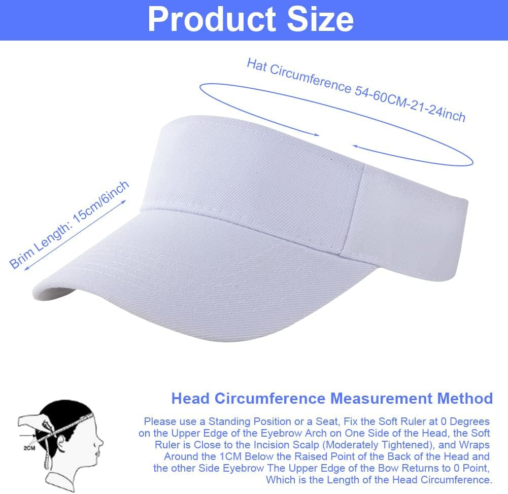 Sun Visor Cap for Women, Plain Empty Top Baseball Cap Adjustable Sports Casual Cap, Breathable Ponytail Baseball Hat, Unisex Twill Golf Tennis Summer Visor Hats for Outdoor