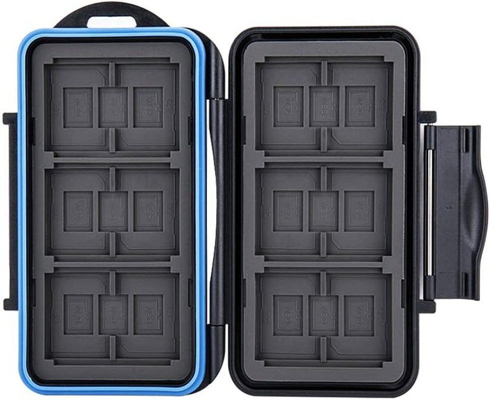 Memory Card Case, SD Card Storage Box for 12 SD Cards + 18 Micro SD + 6 CF Compact Flash Cards (36 Slots)