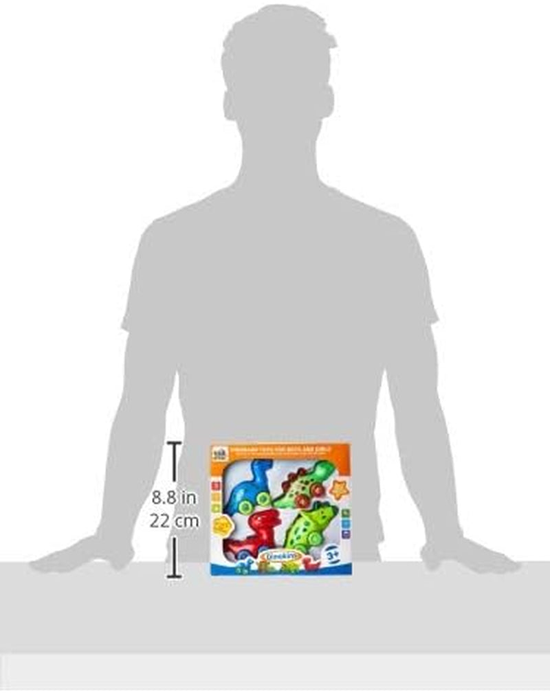 Dinosaur Car Toys for Toddlers | Dinosaurs with Wheels 4-In-1 Pack, Fun Party Toy, Play Set for Kids | Birthday Gift for Boys and Girls