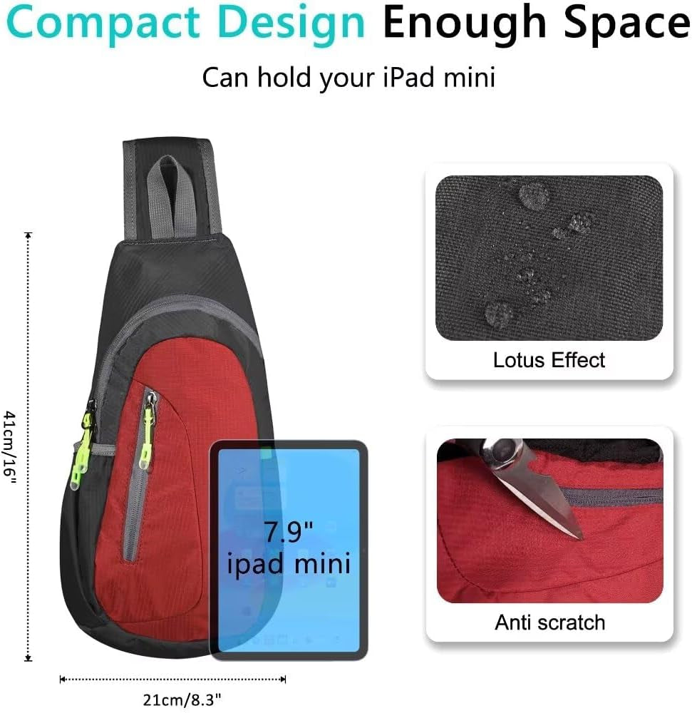 Small Sling Bag, Lightweight Crossbody Backpack for Men Women, Shoulder Bag for Sports and Outdoor