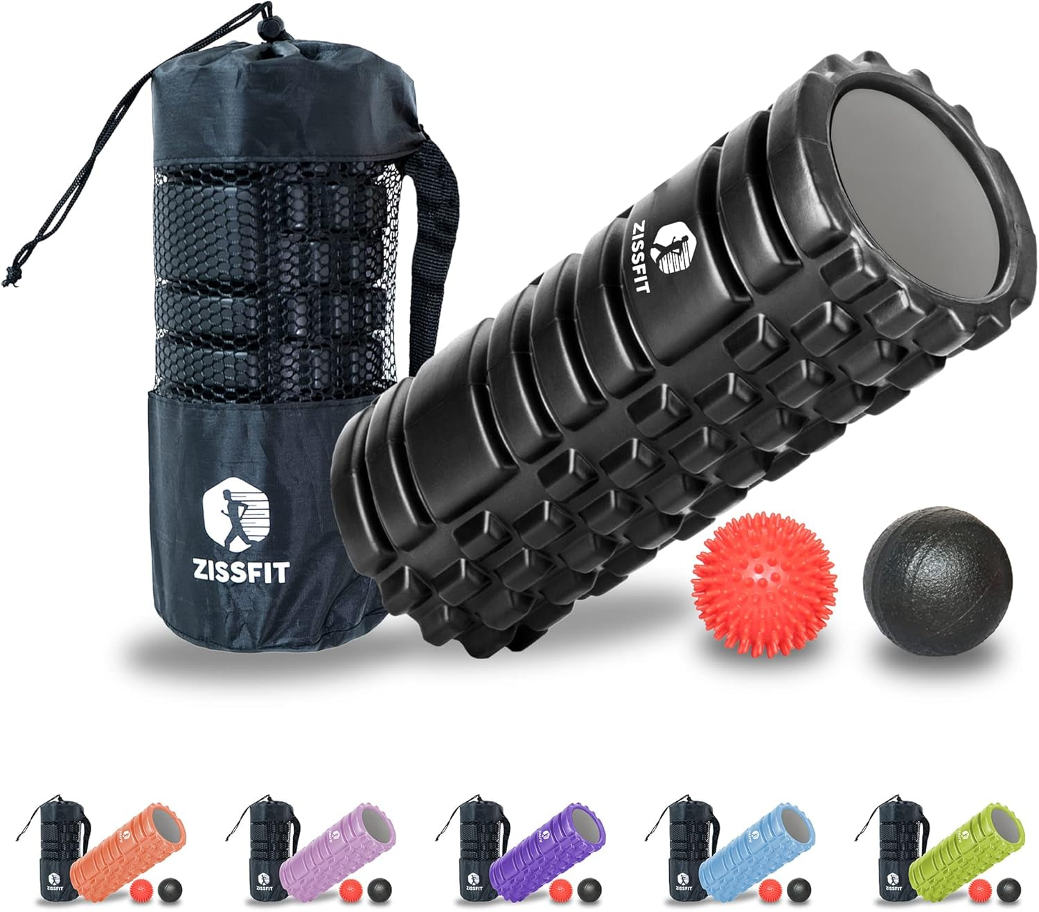 Foam Roller with Massage Balls, Back Roller for Back Pain, Muscles, and Deep Tissue Exercise, High Density EVA Material Massage Roller for Physio-Therapy, Body Fitness and Myofascial Release (Black)