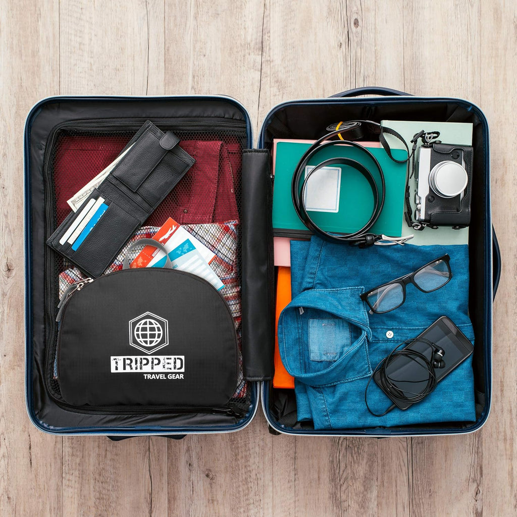 Traveling Backpack- Foldable Collapsible Lightweight Backpack for Travel (Black) 35 Liters