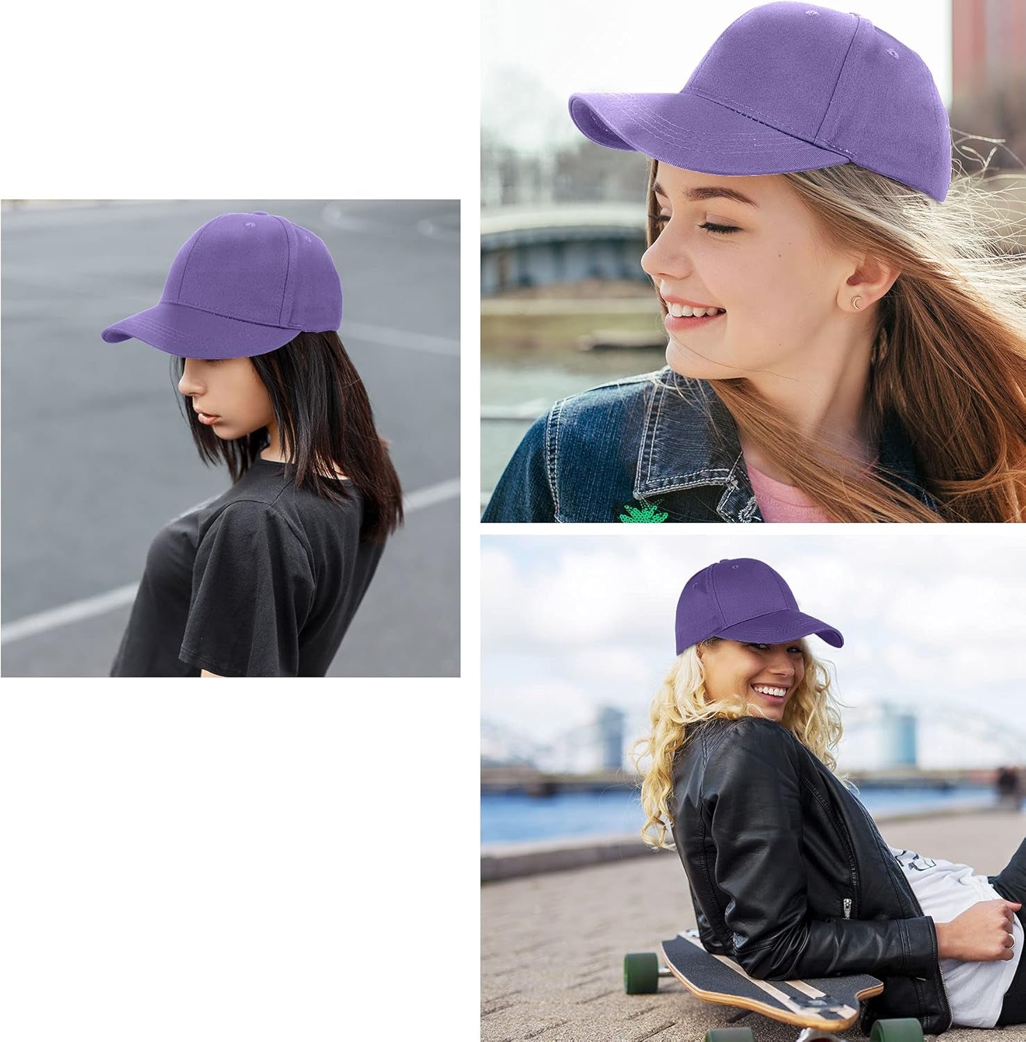 Ponytail Baseball Caps for Women - High Pony Caps, Cotton Plain Color Adjustable Classic Sports Casual Ponytail Baseball High Bun Ponycaps for Womens