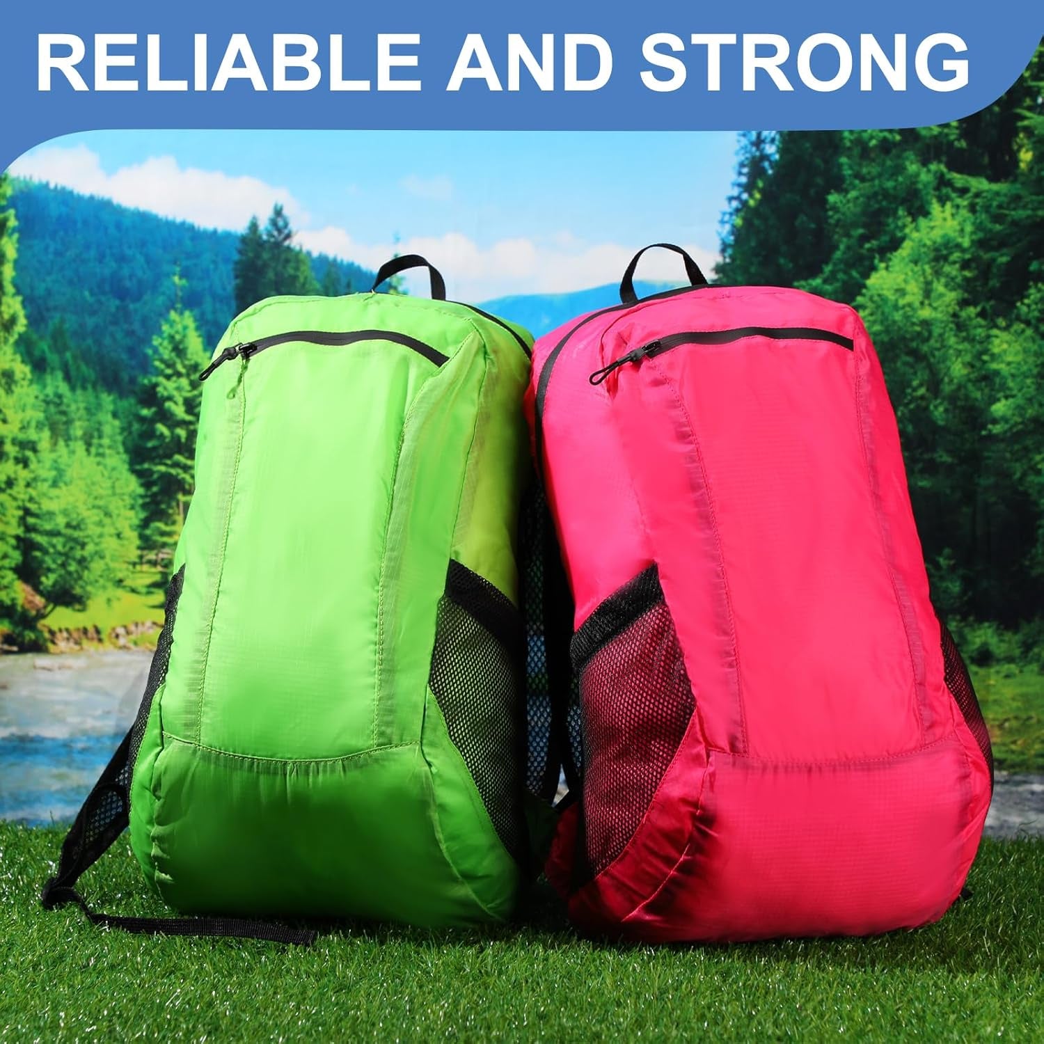 Lightweight Packable Backpack 20L Foldable Hiking Daypacks for Men Women Traveling Camping Outdoor(10 Pieces)