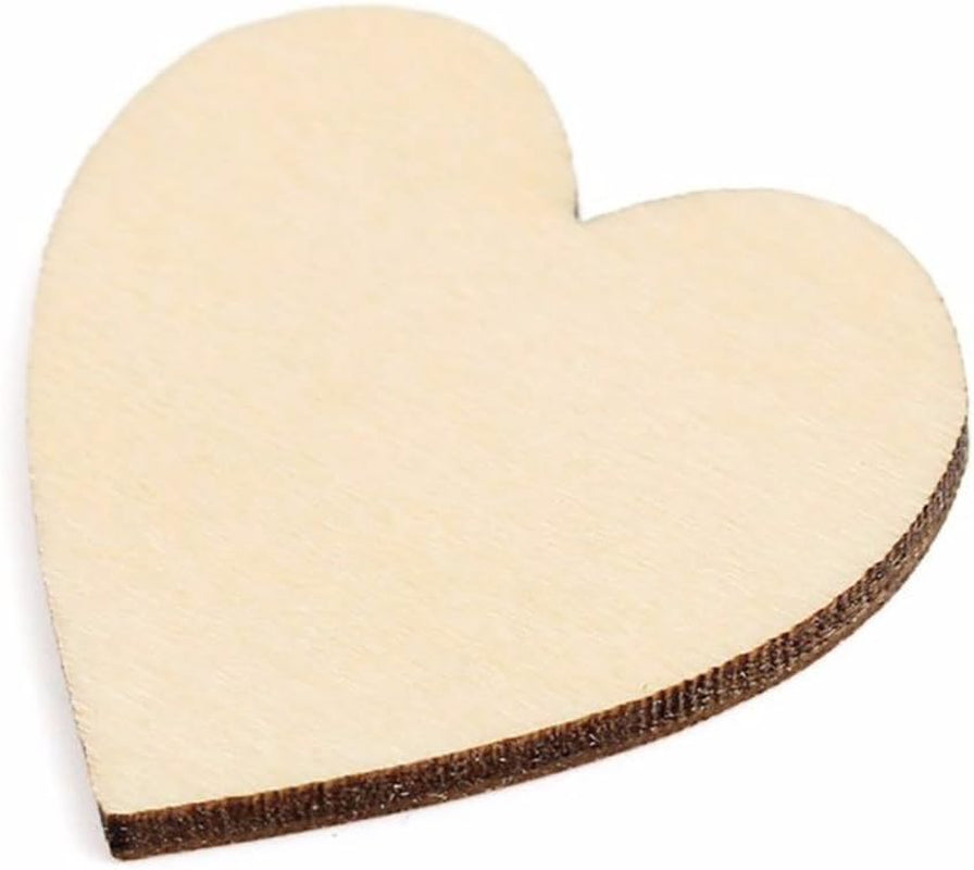 Rustic Wooden Hearts (5Cm) X100 - Love Heart Guest Book Accessory for Weddings Decoration